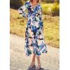 imagePRETTYGARDEN Womens Spring Floral Midi Dress Casual Fall V Neck Long Sleeve Flowy Beach Wedding Guest Vacation DressesBlack Blue Floral