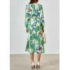 imagePRETTYGARDEN Womens Spring Floral Midi Dress Casual Fall V Neck Long Sleeve Flowy Beach Wedding Guest Vacation DressesGreen