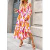 imagePRETTYGARDEN Womens Spring Floral Midi Dress Casual Fall V Neck Long Sleeve Flowy Beach Wedding Guest Vacation DressesMulticolored Print