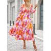 imagePRETTYGARDEN Womens Spring Floral Midi Dress Casual Fall V Neck Long Sleeve Flowy Beach Wedding Guest Vacation DressesMulticolored Print