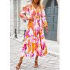imagePRETTYGARDEN Womens Spring Floral Midi Dress Casual Fall V Neck Long Sleeve Flowy Beach Wedding Guest Vacation DressesMulticolored Print