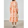 imagePRETTYGARDEN Womens Spring Floral Midi Dress Casual Fall V Neck Long Sleeve Flowy Beach Wedding Guest Vacation DressesRed Floral
