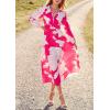 imagePRETTYGARDEN Womens Spring Floral Midi Dress Casual Fall V Neck Long Sleeve Flowy Beach Wedding Guest Vacation DressesRose Red Floral