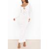 imagePRETTYGARDEN Cocktail Dresses for Women 2024 Fall Long Sleeve Tie Front Cut Out Bodycon Sexy Club Party Maxi DressWhite