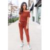 imagePRETTYGARDEN Jumpsuits for Women 2025 Summer Dressy Off Shoulder Romper Spring Vacation Travel Lounge Outfits ClothesBrick Red