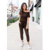 imagePRETTYGARDEN Jumpsuits for Women 2025 Summer Dressy Off Shoulder Romper Spring Vacation Travel Lounge Outfits ClothesBrown