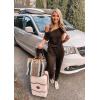 imagePRETTYGARDEN Jumpsuits for Women 2025 Summer Dressy Off Shoulder Romper Spring Vacation Travel Lounge Outfits ClothesBrown