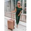 imagePRETTYGARDEN Jumpsuits for Women 2025 Summer Dressy Off Shoulder Romper Spring Vacation Travel Lounge Outfits ClothesDark Green