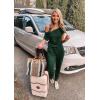imagePRETTYGARDEN Jumpsuits for Women 2025 Summer Dressy Off Shoulder Romper Spring Vacation Travel Lounge Outfits ClothesDark Green