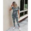 imagePRETTYGARDEN Jumpsuits for Women 2025 Summer Dressy Off Shoulder Romper Spring Vacation Travel Lounge Outfits ClothesGreen Camo