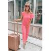 imagePRETTYGARDEN Jumpsuits for Women 2025 Summer Dressy Off Shoulder Romper Spring Vacation Travel Lounge Outfits ClothesLight Pink
