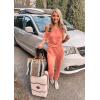 imagePRETTYGARDEN Jumpsuits for Women 2025 Summer Dressy Off Shoulder Romper Spring Vacation Travel Lounge Outfits ClothesPink