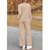 imagePRETTYGARDEN Womens 2 Piece Outfits Casual Long Sleeve Pullover Tops and Wide Leg Pants Knitted Lounge SetsApricot
