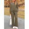 imagePRETTYGARDEN Womens 2 Piece Outfits Casual Long Sleeve Pullover Tops and Wide Leg Pants Knitted Lounge SetsArmy Green
