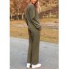imagePRETTYGARDEN Womens 2 Piece Outfits Casual Long Sleeve Pullover Tops and Wide Leg Pants Knitted Lounge SetsArmy Green