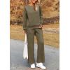 imagePRETTYGARDEN Womens 2 Piece Outfits Casual Long Sleeve Pullover Tops and Wide Leg Pants Knitted Lounge SetsArmy Green