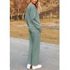 imagePRETTYGARDEN Womens 2 Piece Outfits Casual Long Sleeve Pullover Tops and Wide Leg Pants Knitted Lounge SetsBean Green