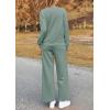 imagePRETTYGARDEN Womens 2 Piece Outfits Casual Long Sleeve Pullover Tops and Wide Leg Pants Knitted Lounge SetsBean Green