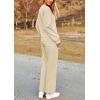 imagePRETTYGARDEN Womens 2 Piece Outfits Casual Long Sleeve Pullover Tops and Wide Leg Pants Knitted Lounge SetsBeige
