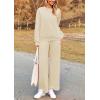 imagePRETTYGARDEN Womens 2 Piece Outfits Casual Long Sleeve Pullover Tops and Wide Leg Pants Knitted Lounge SetsBeige