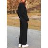 imagePRETTYGARDEN Womens 2 Piece Outfits Casual Long Sleeve Pullover Tops and Wide Leg Pants Knitted Lounge SetsBlack