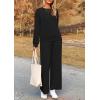 imagePRETTYGARDEN Womens 2 Piece Outfits Casual Long Sleeve Pullover Tops and Wide Leg Pants Knitted Lounge SetsBlack