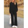 imagePRETTYGARDEN Womens 2 Piece Outfits Casual Long Sleeve Pullover Tops and Wide Leg Pants Knitted Lounge SetsBlack