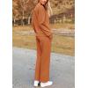 imagePRETTYGARDEN Womens 2 Piece Outfits Casual Long Sleeve Pullover Tops and Wide Leg Pants Knitted Lounge SetsBrown Orange