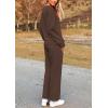 imagePRETTYGARDEN Womens 2 Piece Outfits Casual Long Sleeve Pullover Tops and Wide Leg Pants Knitted Lounge SetsCoffee