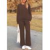 imagePRETTYGARDEN Womens 2 Piece Outfits Casual Long Sleeve Pullover Tops and Wide Leg Pants Knitted Lounge SetsCoffee