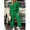 imagePRETTYGARDEN Womens 2 Piece Outfits Casual Long Sleeve Pullover Tops and Wide Leg Pants Knitted Lounge SetsGreen