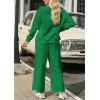 imagePRETTYGARDEN Womens 2 Piece Outfits Casual Long Sleeve Pullover Tops and Wide Leg Pants Knitted Lounge SetsGreen