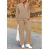 imagePRETTYGARDEN Womens 2 Piece Outfits Casual Long Sleeve Pullover Tops and Wide Leg Pants Knitted Lounge SetsKhaki