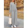imagePRETTYGARDEN Womens 2 Piece Outfits Casual Long Sleeve Pullover Tops and Wide Leg Pants Knitted Lounge SetsLight Grey