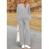 imagePRETTYGARDEN Womens 2 Piece Outfits Casual Long Sleeve Pullover Tops and Wide Leg Pants Knitted Lounge SetsLight Grey