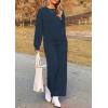 imagePRETTYGARDEN Womens 2 Piece Outfits Casual Long Sleeve Pullover Tops and Wide Leg Pants Knitted Lounge SetsNavy