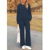 imagePRETTYGARDEN Womens 2 Piece Outfits Casual Long Sleeve Pullover Tops and Wide Leg Pants Knitted Lounge SetsNavy