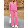 imagePRETTYGARDEN Womens 2 Piece Outfits Casual Long Sleeve Pullover Tops and Wide Leg Pants Knitted Lounge SetsPink