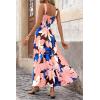 imagePRETTYGARDEN Womens Summer Floral Maxi Dress Sleeveless Smocked Ruffle Long Flowy Beach Vacation Boho SundressesFloral Coffee Pink