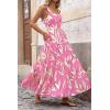 imagePRETTYGARDEN Womens Summer Floral Maxi Dress Sleeveless Smocked Ruffle Long Flowy Beach Vacation Boho SundressesFloral Pink Beige