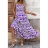 imagePRETTYGARDEN Womens Summer Floral Maxi Dress Sleeveless Smocked Ruffle Long Flowy Beach Vacation Boho SundressesFloral Purple White