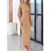 imagePRETTYGARDEN Womens 2025 Summer Formal Maxi Dresses Sleeveless One Shoulder Bodycon Ruched Mesh Wedding Guest Cocktail DressKhaki