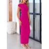 imagePRETTYGARDEN Womens 2025 Summer Formal Maxi Dresses Sleeveless One Shoulder Bodycon Ruched Mesh Wedding Guest Cocktail DressRose Red
