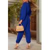 imagePRETTYGARDEN Womens Spring Fall Jumpsuits Casual Dressy One Piece Outfits V Neck Long Sleeve Belt Pockets Long Pants RomperRoyal Blue