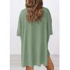 imagePRETTYGARDEN Womens Two Piece Lounge Set 2025 Summer Casual Oversized Shirts Biker Shorts Matching Airport Travel OutfitBean Green