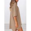 imagePRETTYGARDEN Womens Two Piece Lounge Set 2025 Summer Casual Oversized Shirts Biker Shorts Matching Airport Travel OutfitKhaki