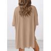 imagePRETTYGARDEN Womens Two Piece Lounge Set 2025 Summer Casual Oversized Shirts Biker Shorts Matching Airport Travel OutfitKhaki
