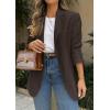 imagePRETTYGARDEN 2025 Blazers for Women Business Casual Long Sleeve Lapel Open Front Suit Jacket Work Blazer with PocketsDark Brown