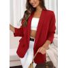 imagePRETTYGARDEN Womens Casual Blazer 2025 Spring Fall Fashion Long Sleeve Open Front Work Office Suit JacketsRed