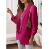 imagePRETTYGARDEN Womens Casual Blazer 2025 Spring Fall Fashion Long Sleeve Open Front Work Office Suit JacketsRose Red